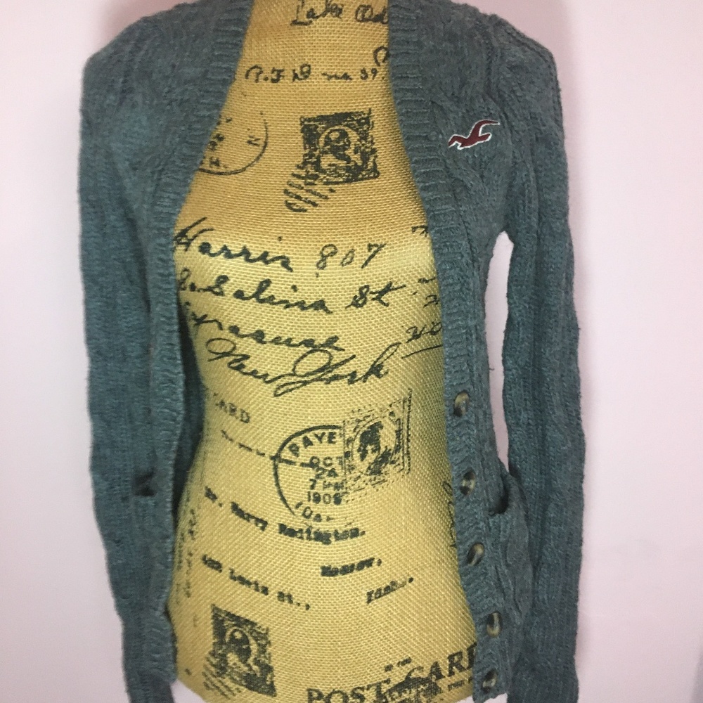 grey cardigan